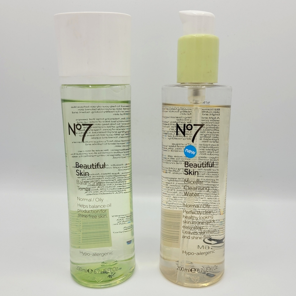 Boots No7 Beautiful Skin Balancing Toner & Micellar Cleansing Water Normal/Oily